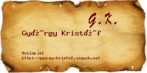 György Kristóf névjegykártya