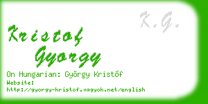 kristof gyorgy business card