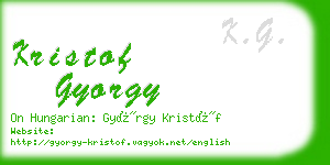 kristof gyorgy business card